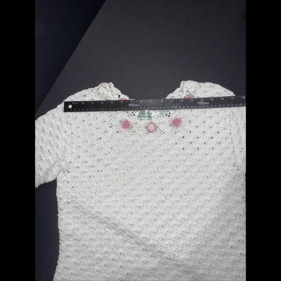 Coleen’s Collectibles Hand Knitted Y2K Vintage Rose Floral Blouse Small - Picture 15 of 15
